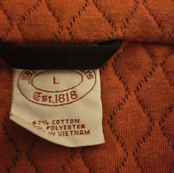 Brooks Brothers Men’s Quarter Zip Quilted Sweater Blue Orange Pullover Sz Large - Picture 4 of 5
